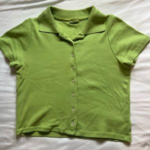 Barely worn brandy Melville green button up top